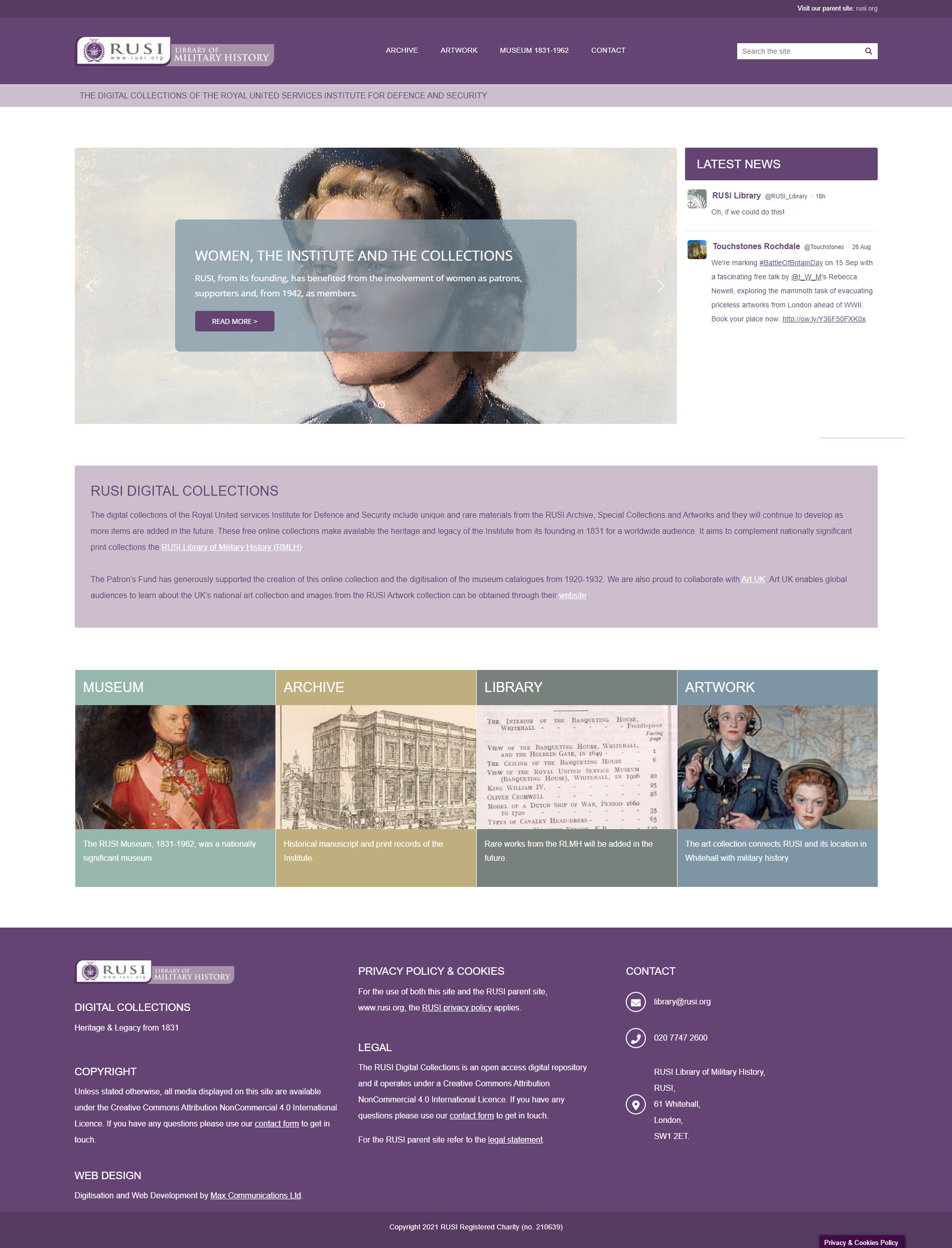 Royal united Services Institute (RUSI) Archive Website screenshot